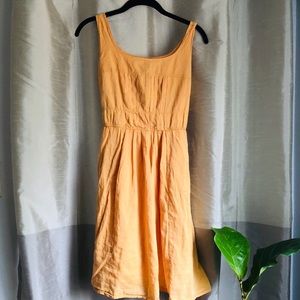 Light Orange Fit and Flare Dress